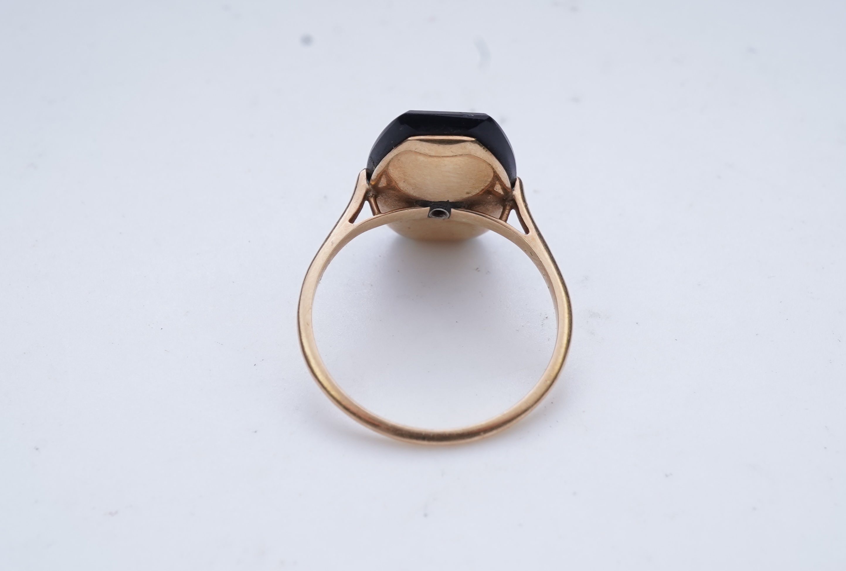 An opal, onyx and diamond ring, early 20th century composite